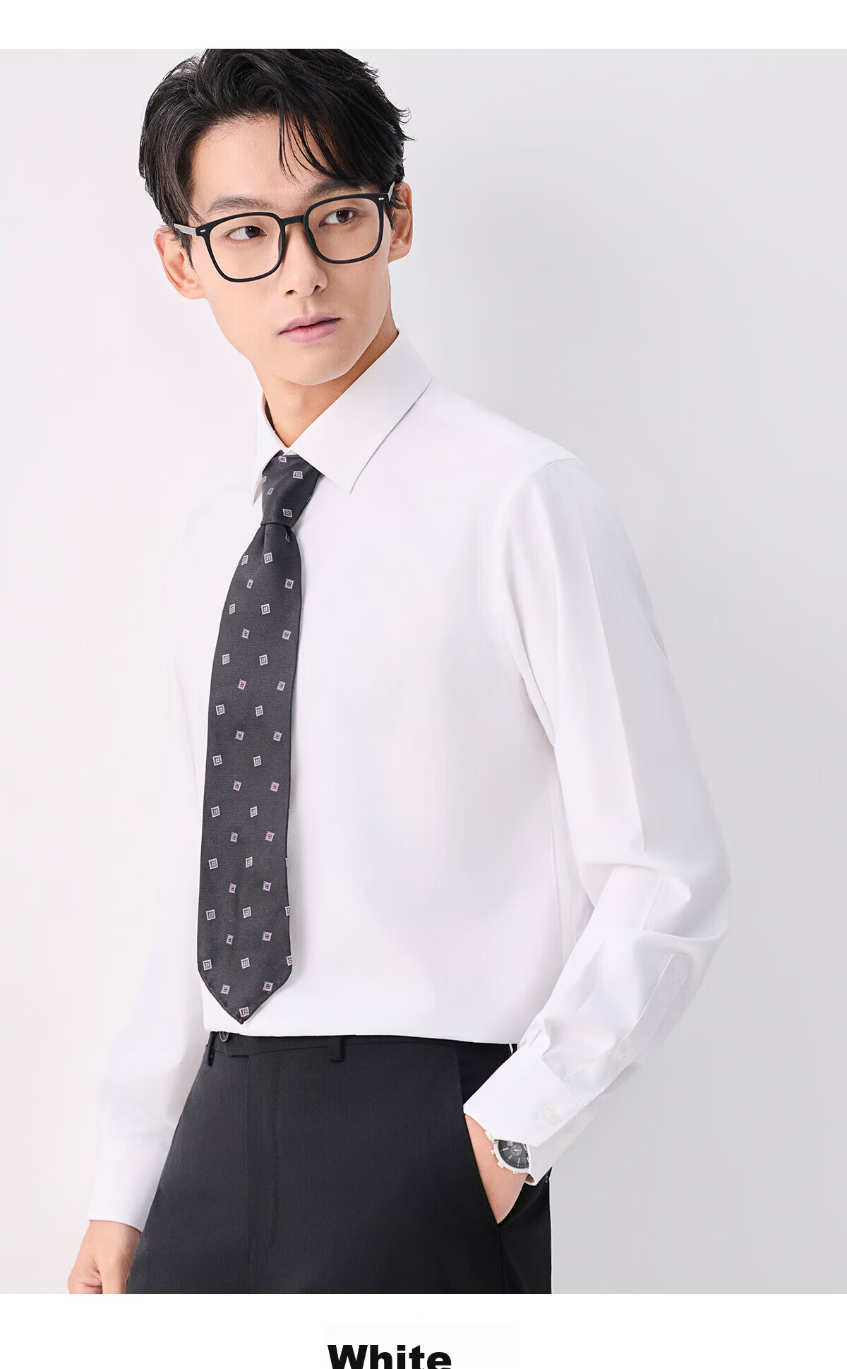 Baoxiniao Men's Cooling Long Sleeve Shirt Business Formal Wear KEBCA1103HU111 14
